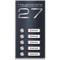 Metzler Klingel Aufputz Anthrazit austauschbare Namensschilder | Tara M5