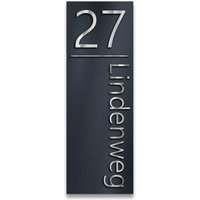 Metzler Hausnummernschild Hochformat Anthrazit Edelstahl | Weissenhof XXL