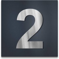 3D-Hausnummernschild in Anthrazit mit Edelstahlziffer