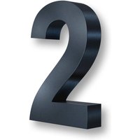 Metzler 3D-Hausnummer | Edelstahl | Anthrazitgrau | Höhe 20 cm