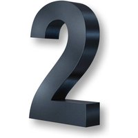 Metzler 3D-Hausnummer | Edelstahl | Anthrazitgrau | Höhe 20 cm | 2