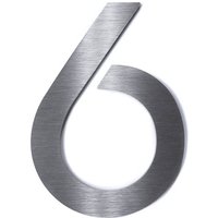 Metzler Hausnummer | Edelstahl gebürstet | Bauhaus | Höhe 20 cm | 6