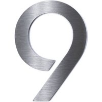 Metzler Hausnummer | Edelstahl gebürstet | Bauhaus | Höhe 20 cm | 9