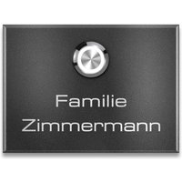 Metzler Aufputz Türklingel | personalisiert mit Gravur | Edelstahl-Taster mit LED | DB 703 Eisenglimmer | Vitus