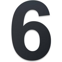 Metzler Hausnummer | Edelstahl | Arial | Anthrazitgrau | Höhe 14 cm | 6