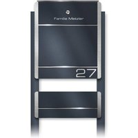 Metzler Standbriefkasten Anthrazit Gravur + Zeitungsfach optional | 01