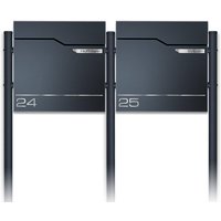 Metzler Standbriefkasten Mehrfamilienhaus austauschbares Namensschild | Hoffmann