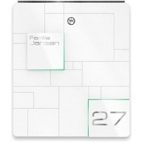 Metzler Briefkasten Schneeweiß Edelstahl Gravur optional | 02