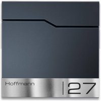 Metzler Briefkasten Anthrazit RAL7016 Edelstahl-Namensschild | Enno