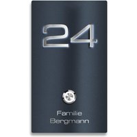 Metzler Türklingel Aufputz Anthrazit Gravur 3D-LED-Hausnummer | Gala