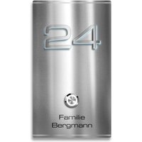 Metzler Türklingel Aufputz Edelstahl Gravur 3D-LED-Hausnummer | Gala