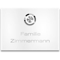 Metzler Aufputz Türklingel | personalisiert mit Gravur | Edelstahl-Taster mit LED | Weiß | Vitus