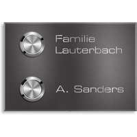Metzler Funkklingel für Zweifamilienhaus - Gravur | DB 703 Eisenglimmer | Vitus M2