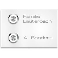 Metzler Klingel Aufputz Zweifamilienhaus Gravur | Weiß | Vitus M2
