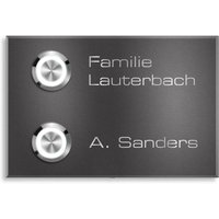 Metzler Klingel Aufputz Zweifamilienhaus Gravur | DB 703 Eisenglimmer | Vitus M2