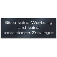 Briefkastenschild - Bitte keine Werbung - aus Edelstahl