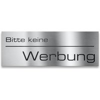 Metzler Briefkastenschild "Bitte keine Werbung" Edelstahl V2A gebürstet