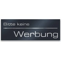 Metzler Briefkastenschild "Bitte keine Werbung" Anthrazitgrau RAL7016 pulverbeschichtet