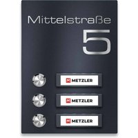 Metzler Funkklingel Anthrazit austauschbare Namensschilder | Tara Slim M3