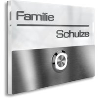 Metzler Türklingel LED Weiß Edelstahl 3D-Namensschild | Sora
