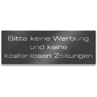 Metzler Briefkastenschild Bitte keine Werbung Pulverbeschichtet Eisenglimmer DB 703