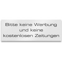 Metzler Briefkastenschild Bitte keine Werbung Pulverbeschichtet | Weiß