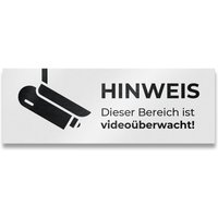 Metzler Hinweisschild Videoüberwachung Edelstahl weiß RAL9016