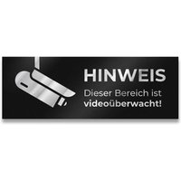 Metzler Hinweisschild Videoüberwachung Edelstahl schwarz RAL9005