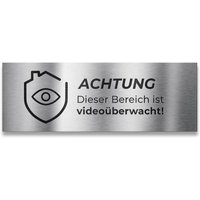 Hinweisschild aus Edelstahl Achtung Dieser Bereich ist Videoüberwacht Edelstahl V2A