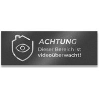 Hinweisschild aus Edelstahl Achtung Dieser Bereich ist Videoüberwacht Eisenglimmer DB 703