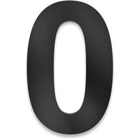 Metzler Hausnummer | Edelstahl | Arial | Tiefschwarz | Höhe 20 cm | 0