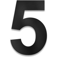 Metzler Hausnummer | Edelstahl | Arial | Tiefschwarz | Höhe 20 cm | 5