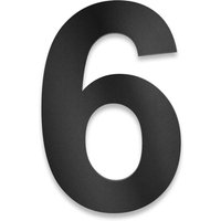 Metzler Hausnummer | Edelstahl | Arial | Tiefschwarz | Höhe 20 cm | 6
