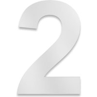 Metzler Hausnummer | Edelstahl | Arial | Weiß | Höhe 20 cm | 2