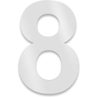 Metzler Hausnummer | Edelstahl | Arial | Weiß | Höhe 20 cm | 8