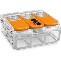 Wago Verbindungsklemme für alle Leiterarten, max 4mm², 3 Leiter, mit Hebeln