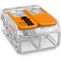 Wago Verbindungsklemme für alle Leiterarten, max 4mm², 2 Leiter, mit Hebeln