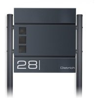 Metzler Standbriefkasten Anthrazit Sichtfenster | Cube