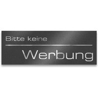 Metzler Briefkastenschild "Bitte keine Werbung" Eisenglimmer DB 703 pulverbeschichtet