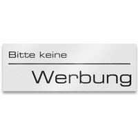 Metzler Briefkastenschild "Bitte keine Werbung" | Pulverbeschichtet | Weiß