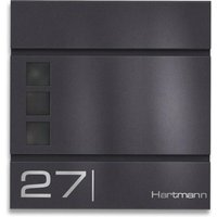 Metzler Briefkasten Eisenglimmer DB703 hochwertiger Stahl Sichtfenster | Cube