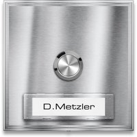 Metzler Aufputz Türklingel austauschbares Namensschild | Edelstahl gebürstet | Parisa