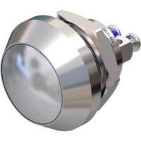 Metzler - Drucktaster 12mm - IP67 IK10 - Edelstahl - Gewölbt - Schraubkontakte