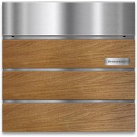 Metzler Briefkasten Holzoptik Eiche mit Edelstahl Namensschild | Anton