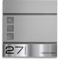 Metzler Briefkasten Graualuminium RAL9007 Stahl Sichtfenster | Oltmann