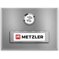 Metzler Türklingel Aufputz Graualuminium austauschbares Namensschild | Abakos