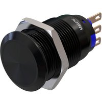 Metzler - Drucktaster 19mm - IP67 IK10 - Aluminium - Flach - Lötanschluss