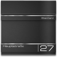 Metzler Briefkasten in RAL9005 Tiefschwarz Lasergravur | Hermann