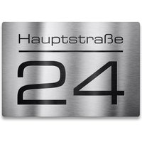 Hausnummernschild aus V2A Edelstahl