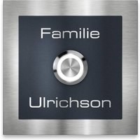Metzler Klingelschild Edelstahl Anthrazit LED-Taster + Gravur | Boris